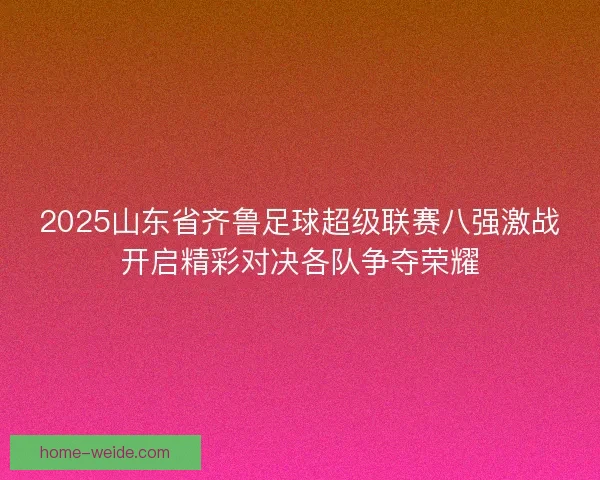 2025山东省齐鲁足球超级联赛八强激战开启精彩对决各队争夺荣耀
